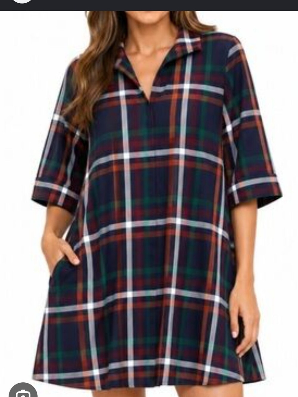 Tuckernuck Women's Navy Plaid Dress With Sash Size XS